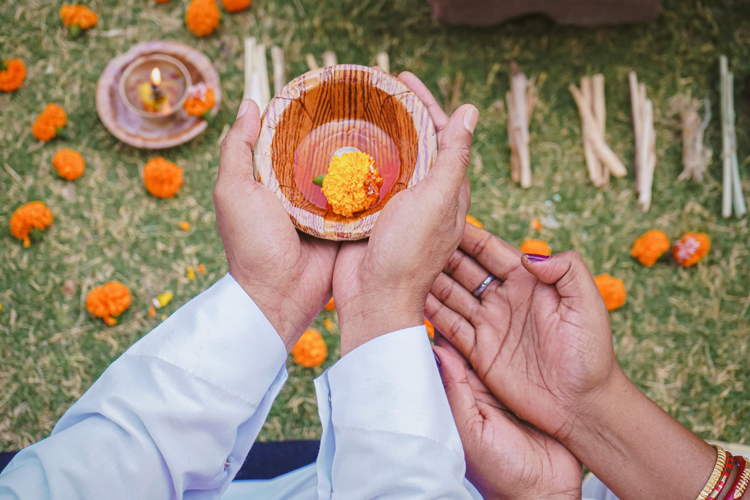 An offering held in cupped hands