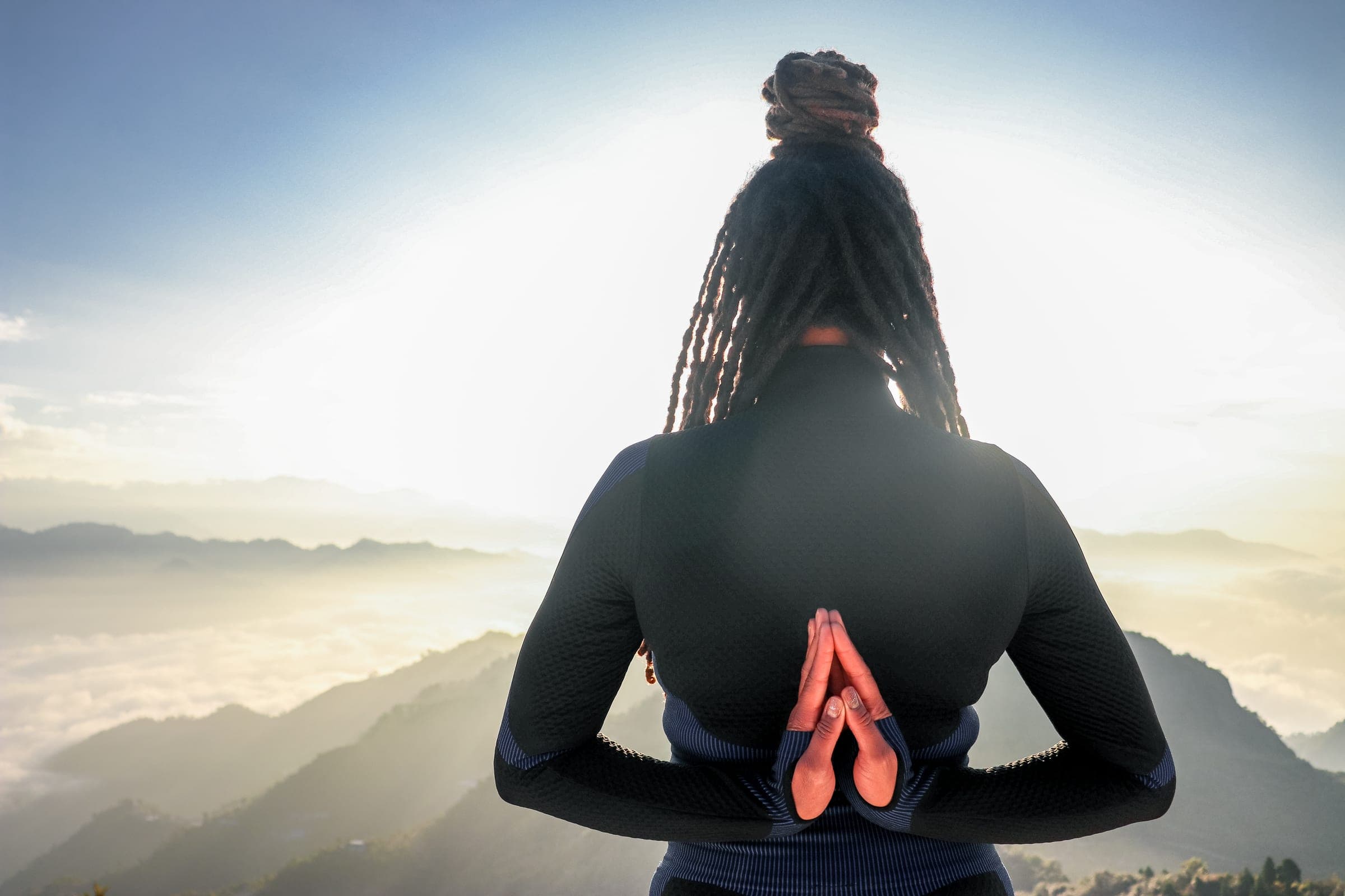 Reverse prayer above the valley