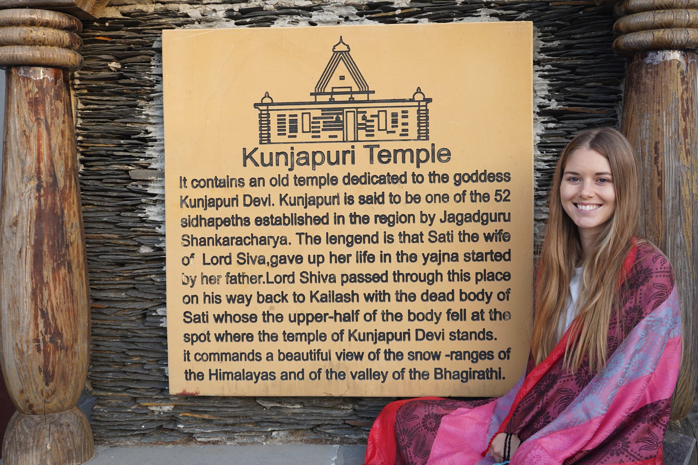 Wrapped up against the cold at the temple
