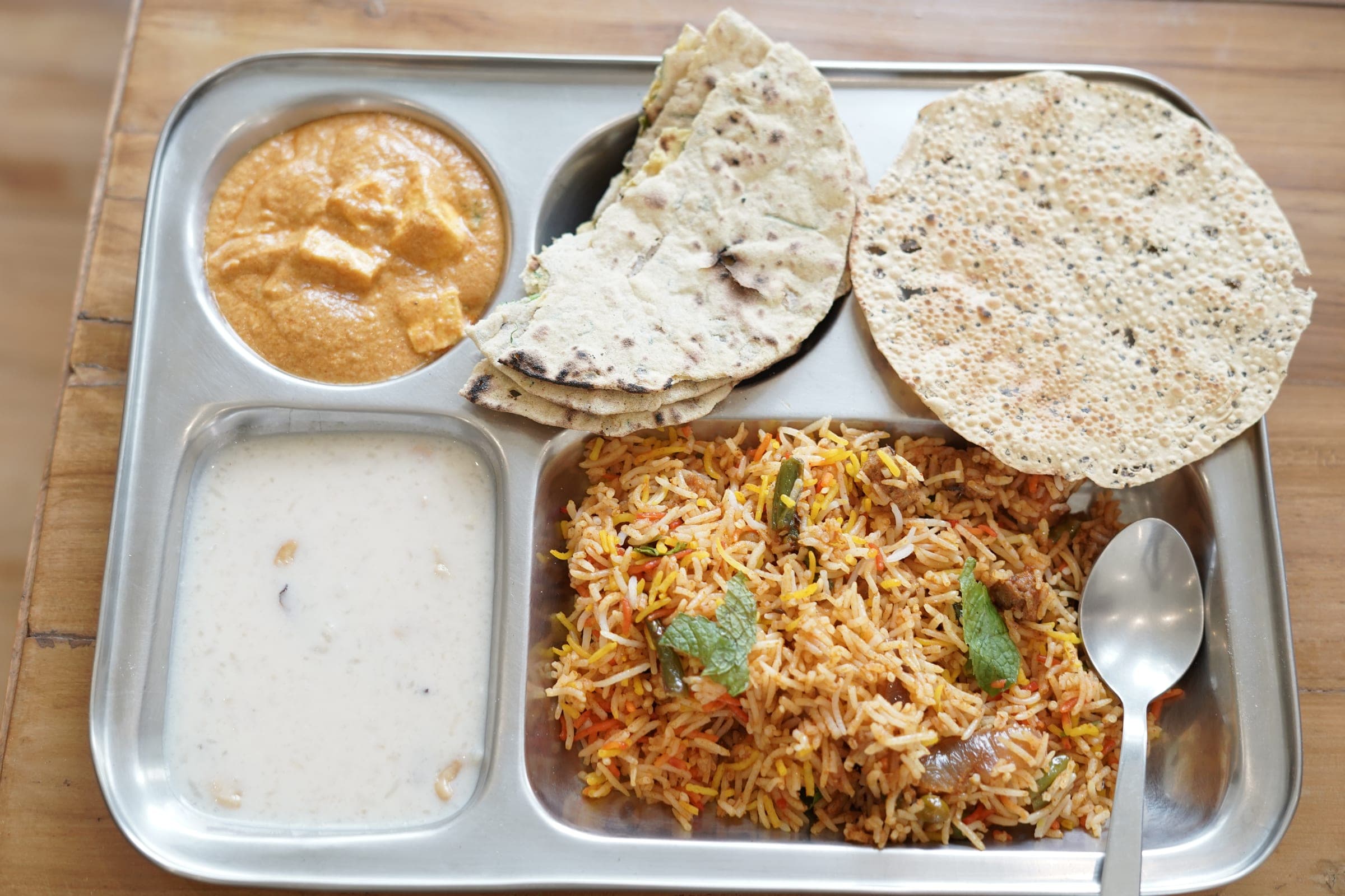 The thali as it comes to the table