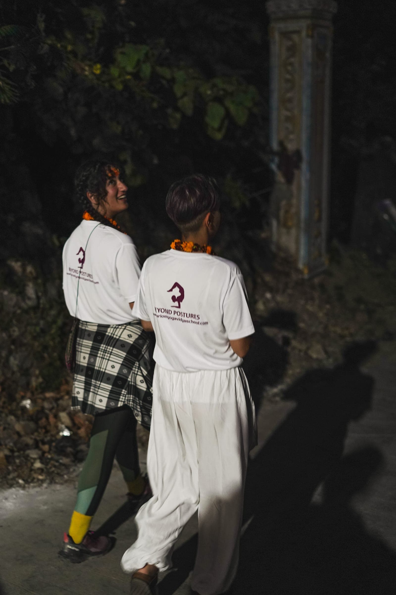 Walking down to the ghat in the dark