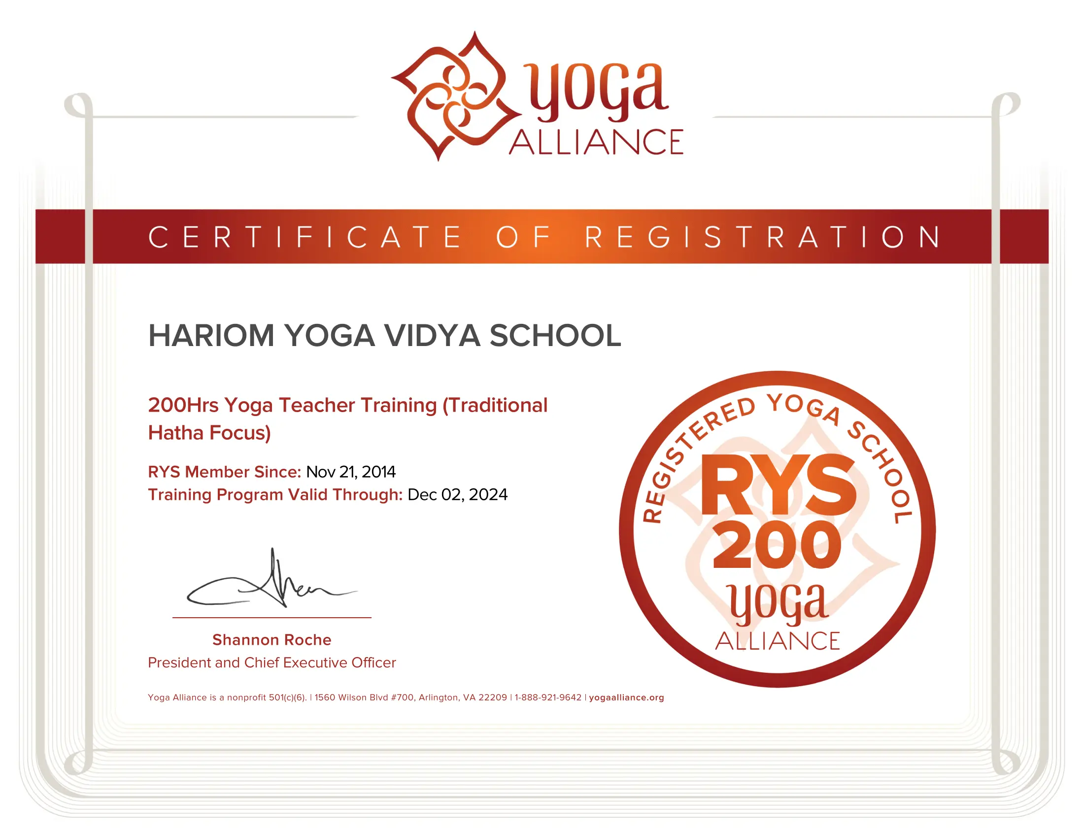 200 hour yoga ttc certificate