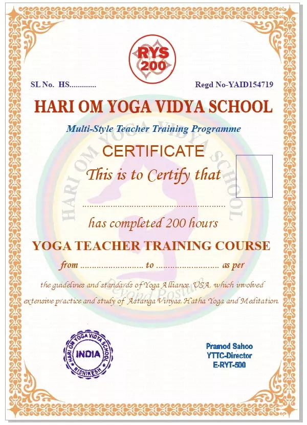 Yoga Alliance USA Certified 200 Hour Yoga Teacher Training Course India