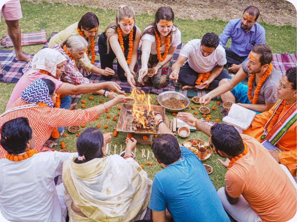 Hawan at best yoga schools in rishikesh